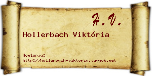 Hollerbach Viktória névjegykártya